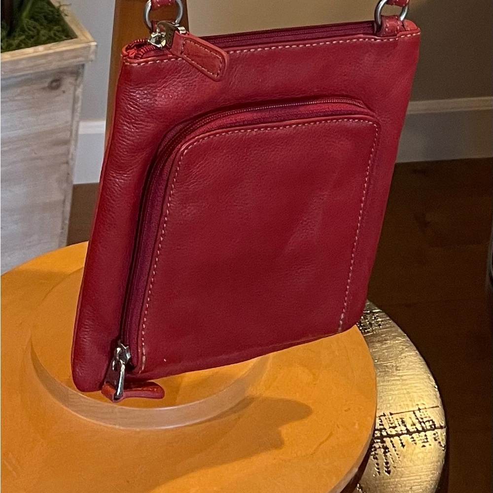 Fossil Red leather crossbody